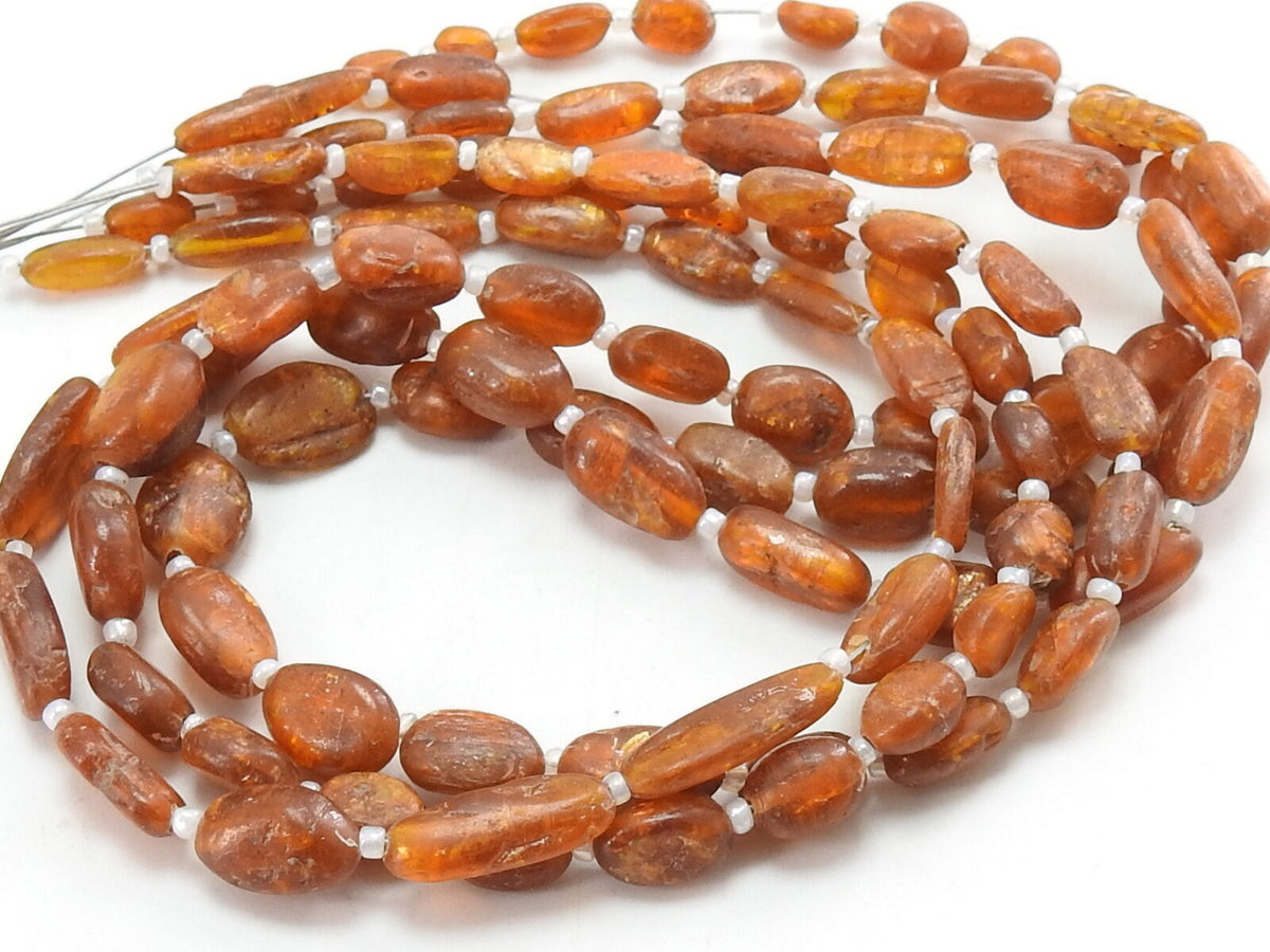 Orange Kyanite Smooth Matte Polished Oval Shape Tumble Bead 14Inches 15X8To7X4MM Approx For Making Jewelry Wholesaler Supplies TU1