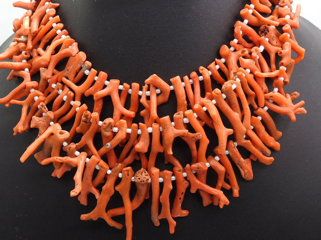 Natural Orange Coral Stick Beads Polished Rough Branch 16Inch Strand 10X2-45X3MM Wholesaler Supplies Jewelry Making Gemstone WM-CR1