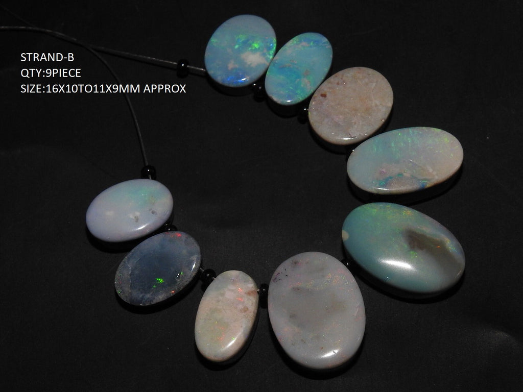 Australian Opal Doublet Cabochon, Multi Fire Smooth Oval Shape Loose Gemstone, Handmade Briolette Stone For DIY Jewelry Supplies MS