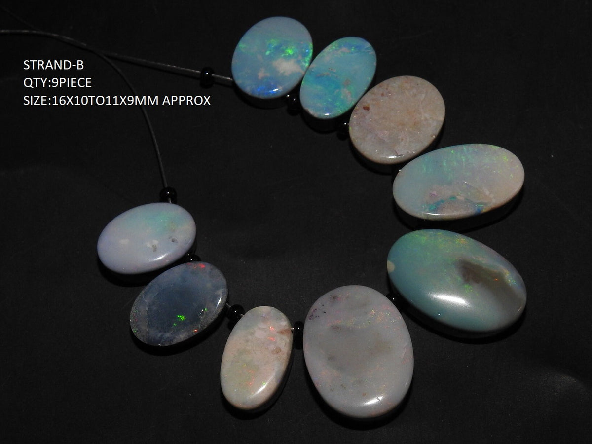 Australian Opal Doublet Cabochon, Multi Fire Smooth Oval Shape Loose Gemstone, Handmade Briolette Stone For DIY Jewelry Supplies MS