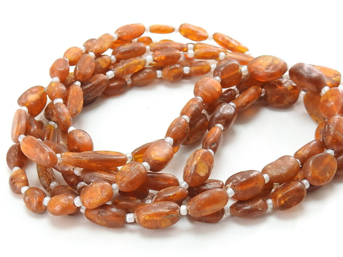 Orange Kyanite Smooth Matte Polished Oval Shape Tumble Bead 14Inches 15X8To7X4MM Approx For Making Jewelry Wholesaler Supplies TU1