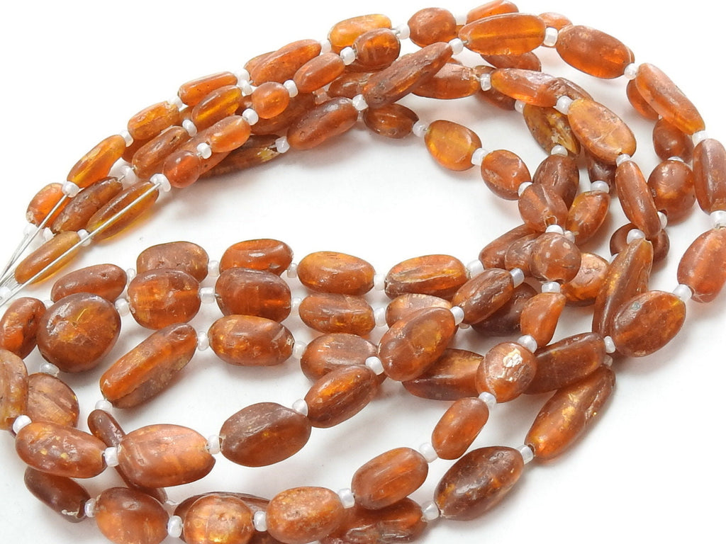 Orange Kyanite Smooth Matte Polished Oval Shape Tumble Bead 14Inches 15X8To7X4MM Approx For Making Jewelry Wholesaler Supplies TU1