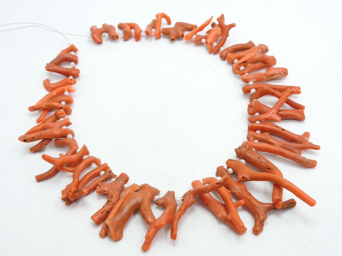 Natural Orange Coral Stick Beads Polished Rough Branch 16Inch Strand 10X2-45X3MM Wholesaler Supplies Jewelry Making Gemstone WM-CR1