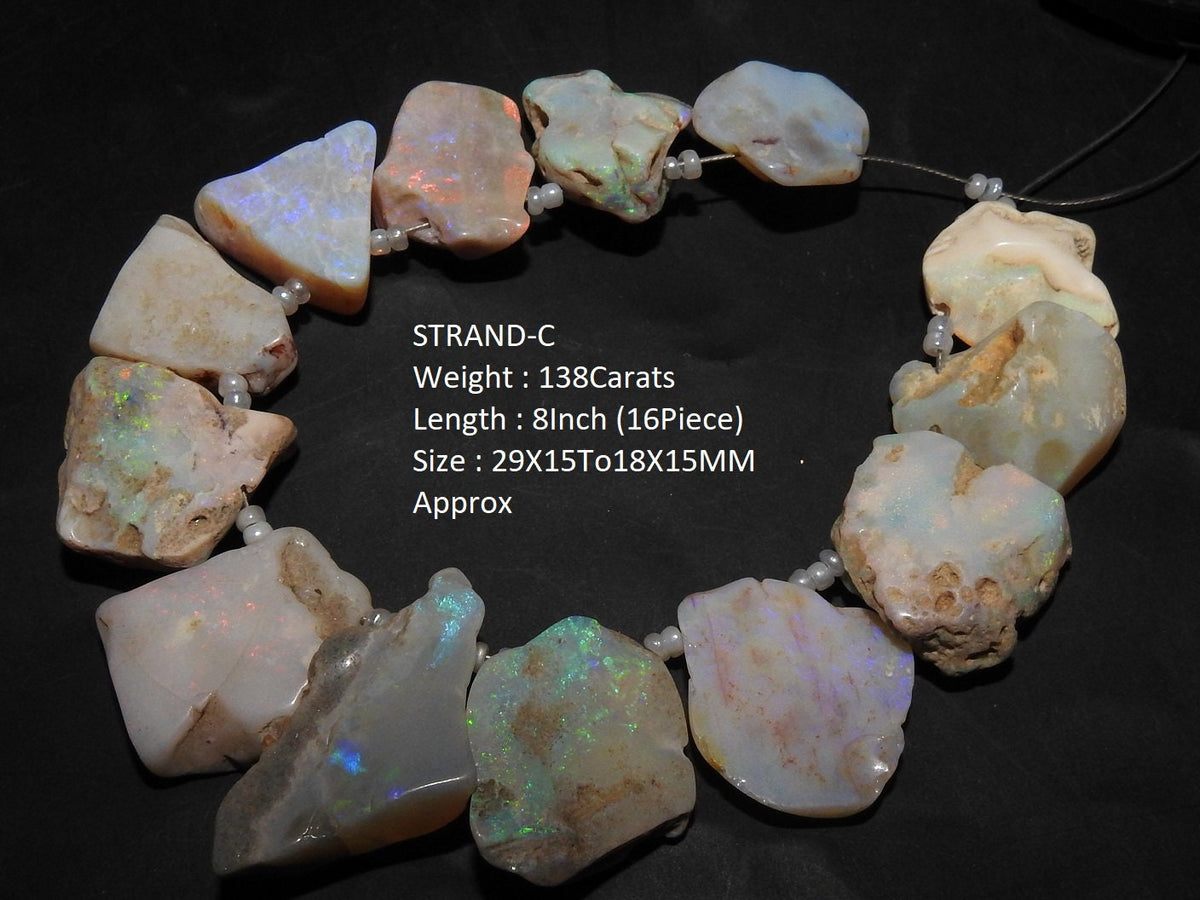 Natural Australian Opal Rough Slice, Multi Fire Raw Gemstone for Jewelry, Polished Loose Opal Stone, Wholesale Crystals Supplies WM