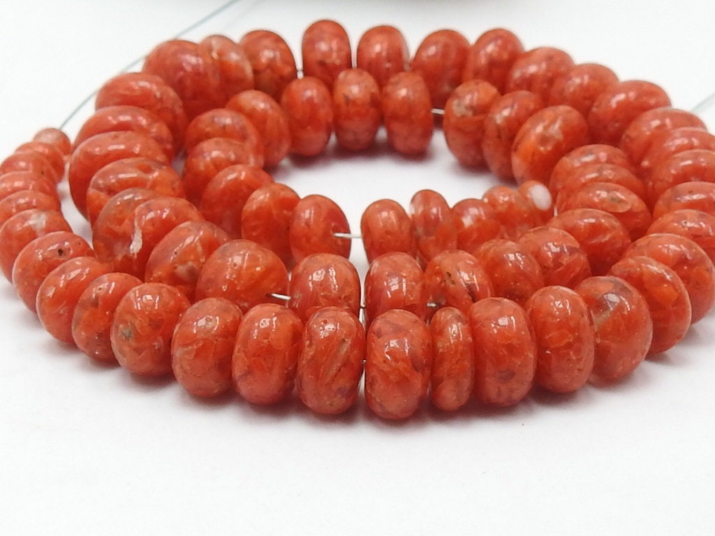 Red Coral Smooth Roundel Bead-16Inch Strand 5-10MM Approx-Stabilized Stone-For Making Jewelry-Wholesaler Supplies WM-CR2