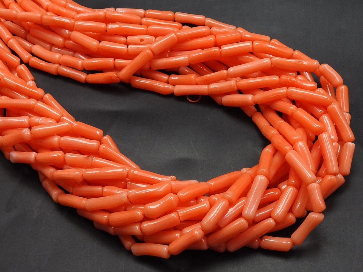 Orange Coral Smooth Irregular Tube Beads 8x3-13x3mm 15 Inch Strand Loose Stone for Necklace Bracelet Handmade Jewelry Making BK-CR2