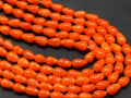 Orange Coral Smooth Drop Beads 16Inch Strand 5X3MM Approx, New Arrival Briolette Shape Loose Gemstone, DIY Earring Jewelry Making Supplies