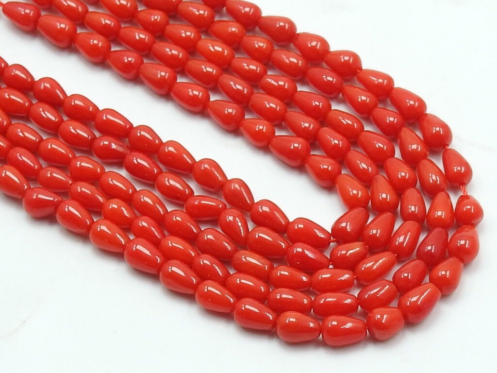 Red Coral Smooth Long Drop Beads 6X3MM Approx 16Inch Strand Loose Gemstones Wholesale Supplies Jewelry Making Crafting Beads BK-CR2