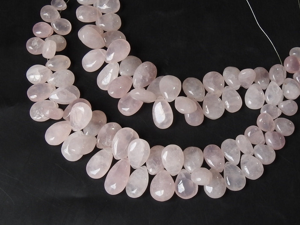 Rose Quartz Smooth Teardrop Beads, 8x6 to 15x10mm Briolettes, 8 Inch Strand, Wholesale Jewelry Making Supplies PME-BR3