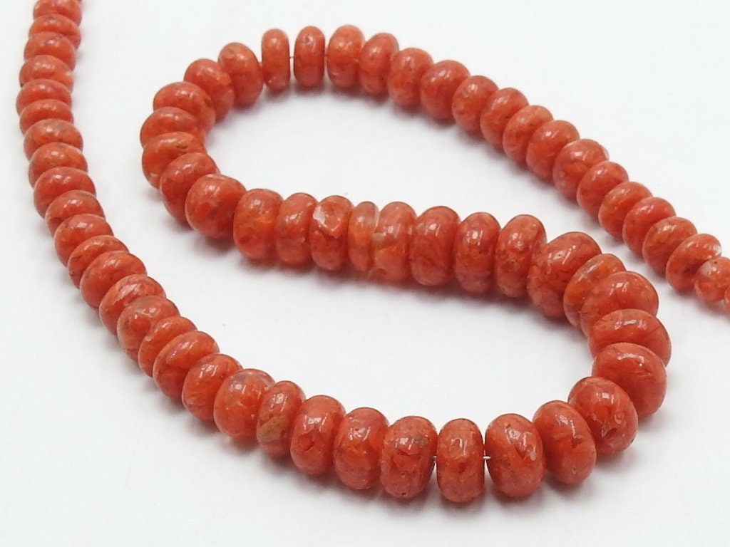 Red Coral Smooth Roundel Bead-16Inch Strand 5-10MM Approx-Stabilized Stone-For Making Jewelry-Wholesaler Supplies WM-CR2