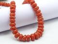 Red Coral Smooth Roundel Bead-16Inch Strand 5-10MM Approx-Stabilized Stone-For Making Jewelry-Wholesaler Supplies WM-CR2