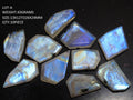 Natural Rainbow Moonstone Cabochon Faceted Fancy Shape Loose Gemstone Lot, Multi Flashy Blue Fire Stones for Jewelry Making C3
