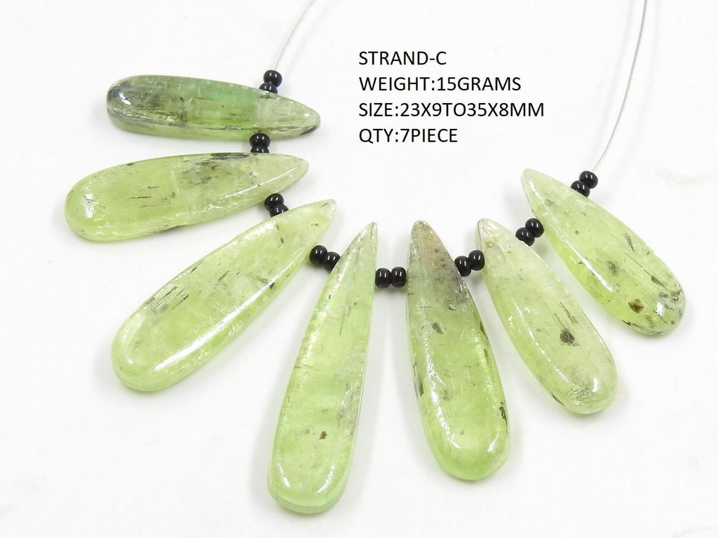 Natural Green Kyanite Smooth Fancy Shape Cabochon Briolette Loose Gemstone For Making Jewelry BR9