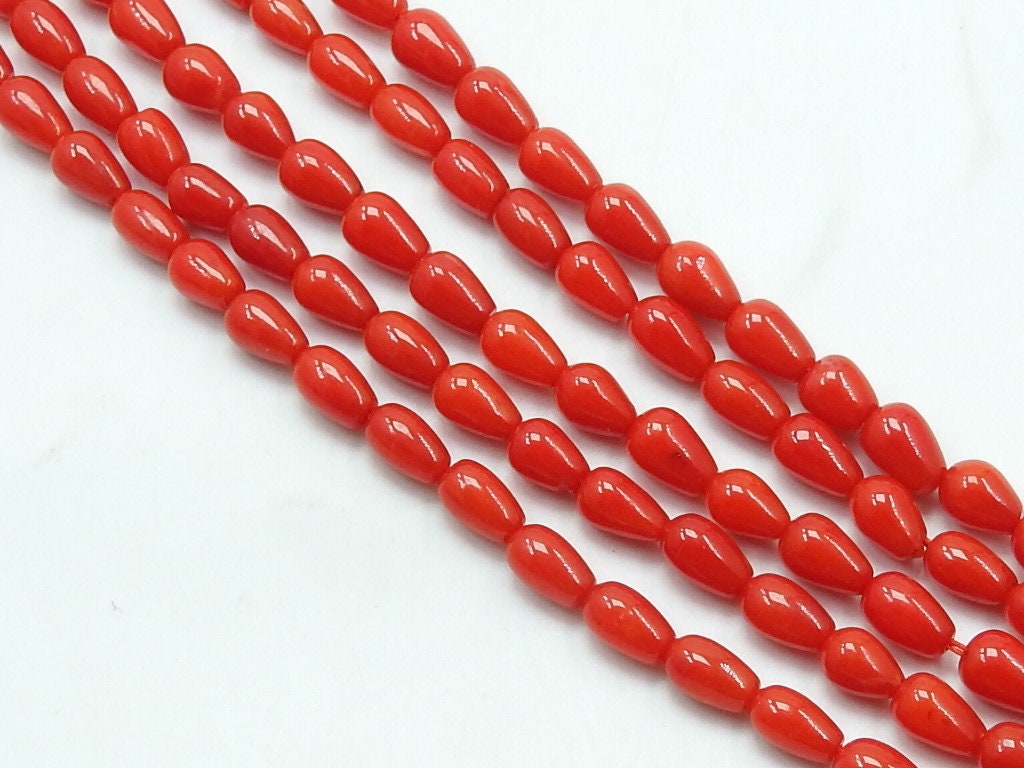 Red Coral Smooth Long Drop Beads 6X3MM Approx 16Inch Strand Loose Gemstones Wholesale Supplies Jewelry Making Crafting Beads BK-CR2