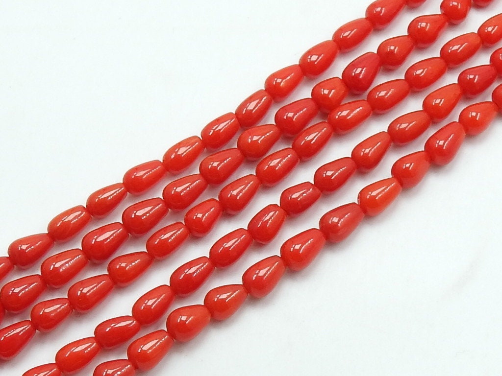 Red Coral Smooth Long Drop Beads 6X3MM Approx 16Inch Strand Loose Gemstones Wholesale Supplies Jewelry Making Crafting Beads BK-CR2