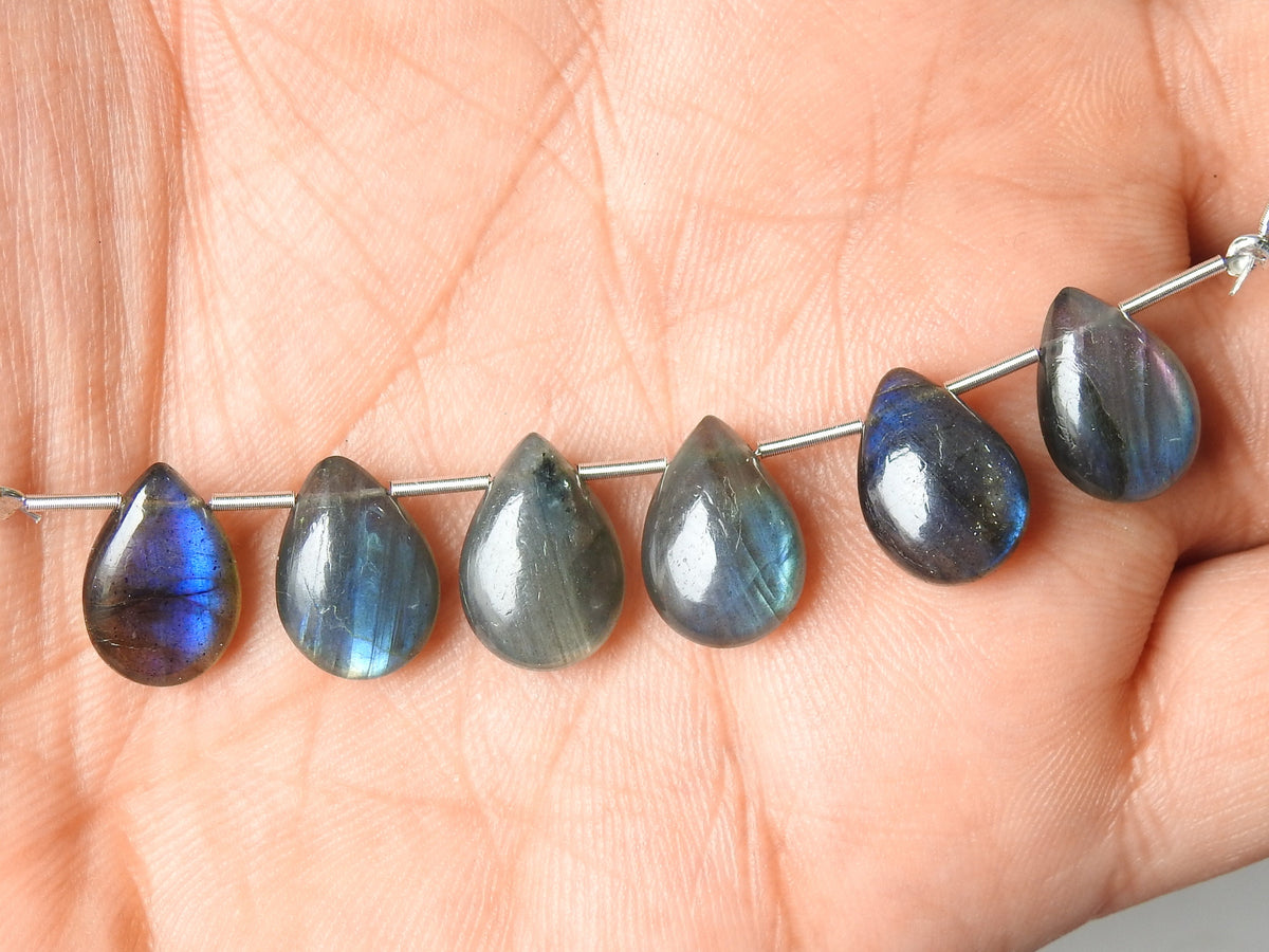 Labradorite Multi Fire Smooth Teardrop 6Piece 14X10MM For Jewelry Making Wholesaler Supplies Natural Stone PME-CY3