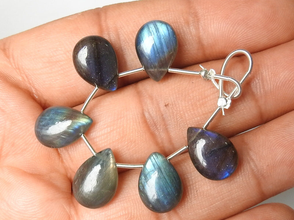 Labradorite Multi Fire Smooth Teardrop 6Piece 14X10MM For Jewelry Making Wholesaler Supplies Natural Stone PME-CY3