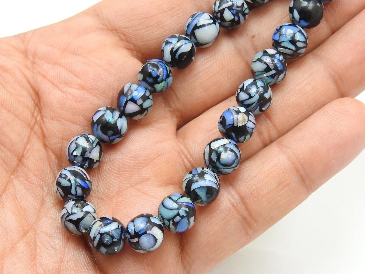 Mosaic Opal Beads - Round Gemstone Beads for Jewelry Making