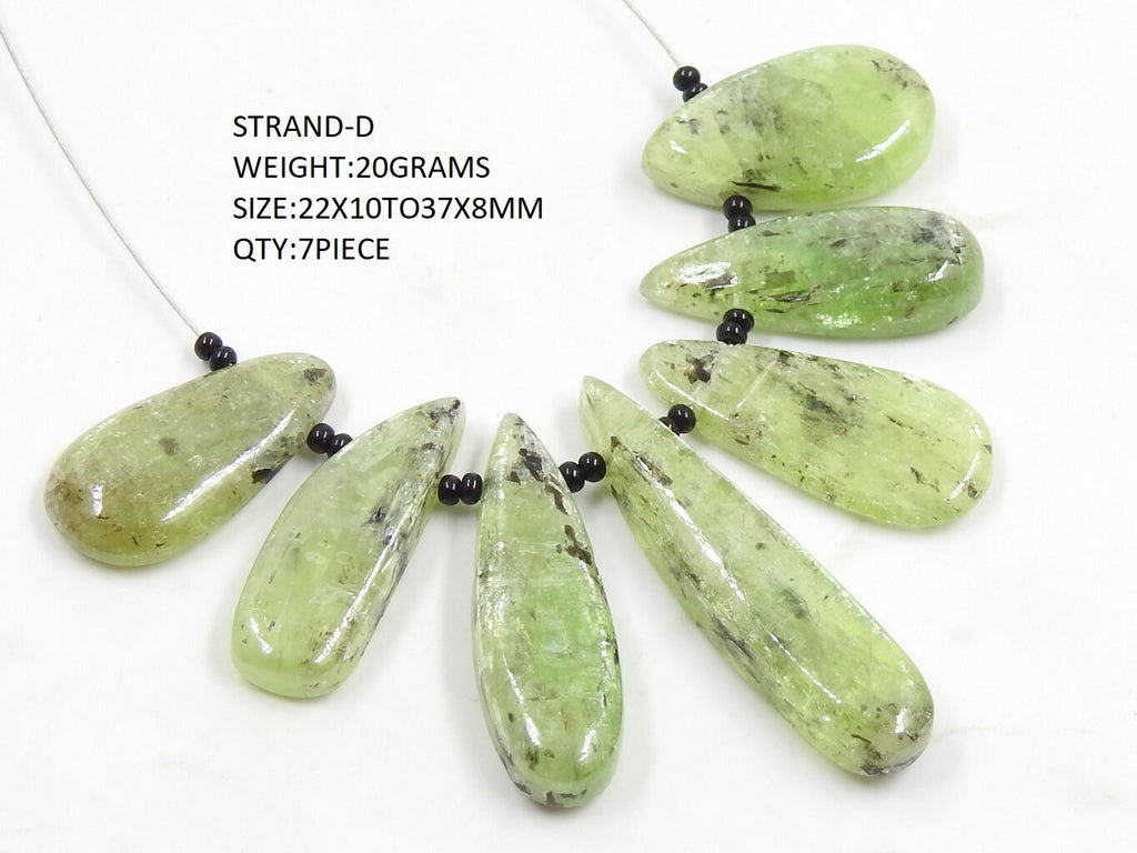 Natural Green Kyanite Smooth Fancy Shape Cabochon Briolette Loose Gemstone For Making Jewelry BR9