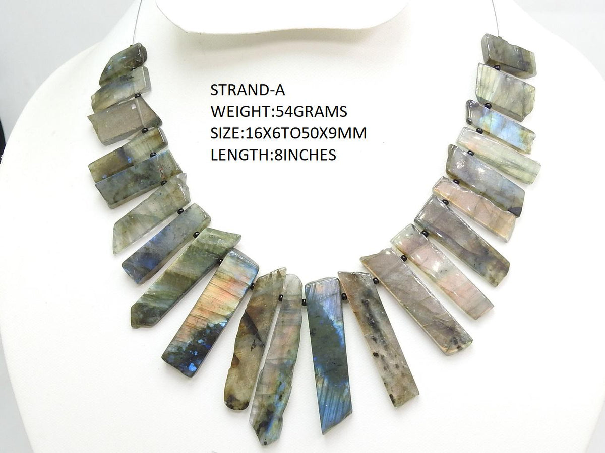 Labradorite Rough Stick-Multi Flash Fire-Smooth Polished-Natural Stone-Loose Raw Gemstone-For Making Jewelry-Wholesaler Supplies R6