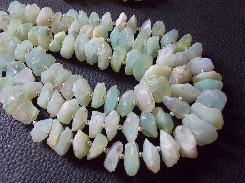 Natural Aqua Blue Chalcedony Rough Disk Beads 15-20mm Hammer Round 8" Strand Raw Stone Wholesale New Arrival Loose Bead Jewelry Making R-1
