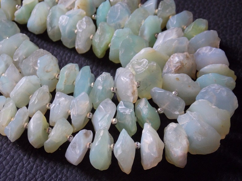 Natural Aqua Blue Chalcedony Rough Disk Beads 15-20mm Hammer Round 8" Strand Raw Stone Wholesale New Arrival Loose Bead Jewelry Making R-1