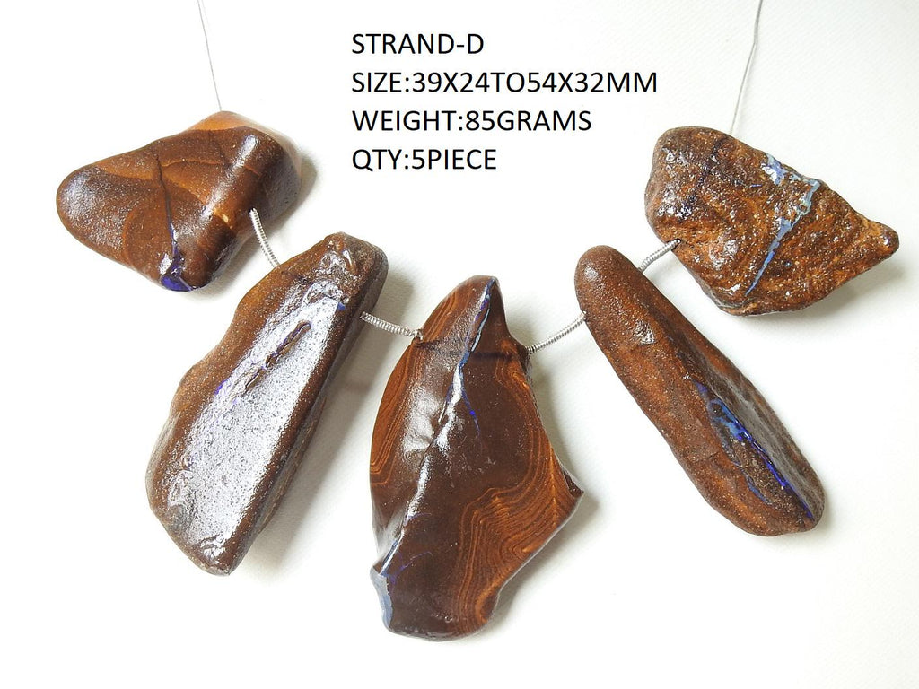 Boulder Opal Natural Multi Fire Polished Rough Slice, Loose Raw Stone For Handmade Jewelry Making Artisan Supplies WM