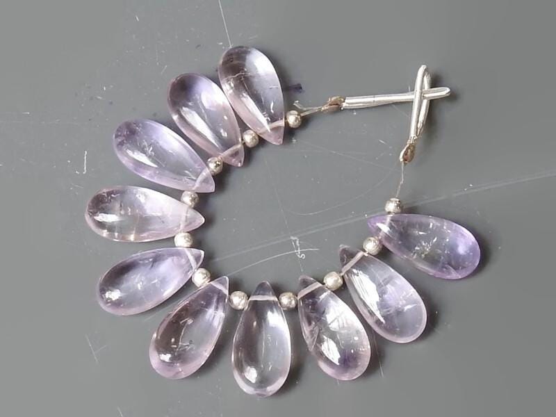 Pink Amethyst Smooth Teardrop 10Piece 15X7MM For Making Jewelry Wholesaler Supplies Natural Stone PME-CY3