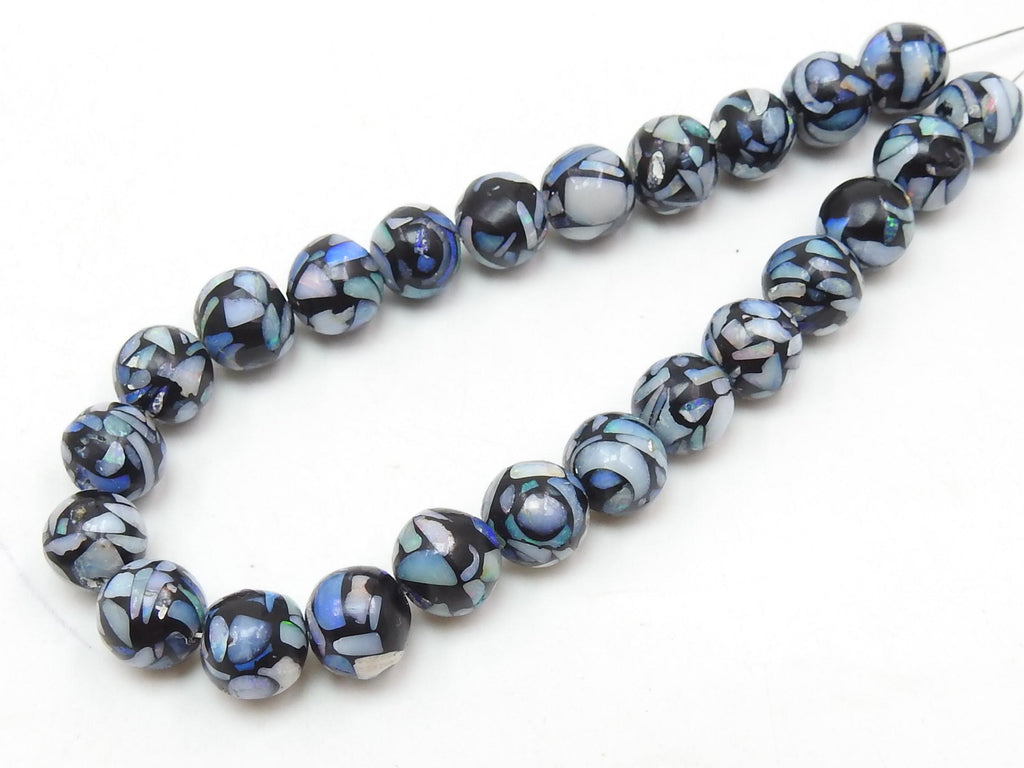 Mosaic Opal Beads - Round Gemstone Beads for Jewelry Making