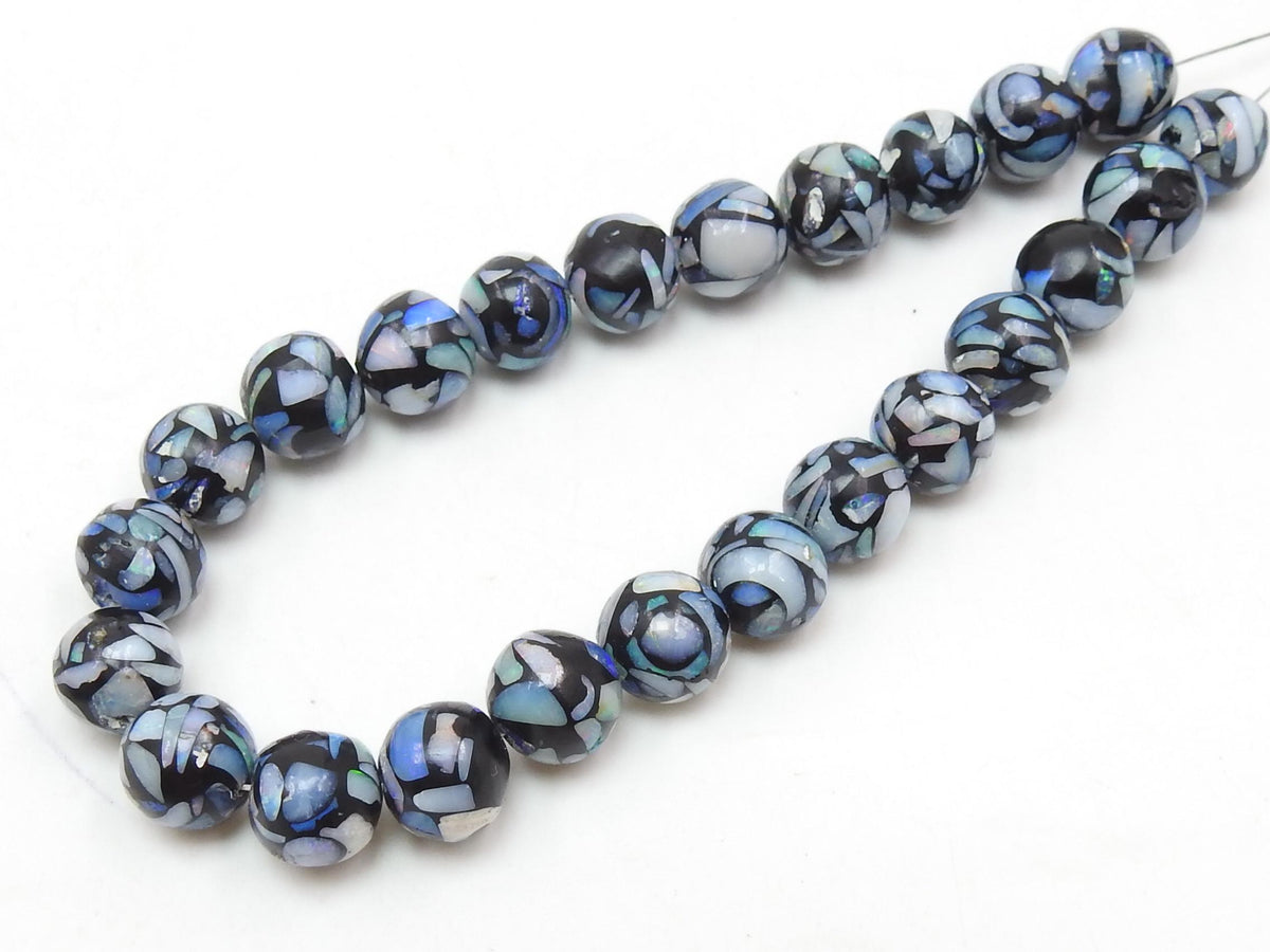 Mosaic Opal Beads - Round Gemstone Beads for Jewelry Making