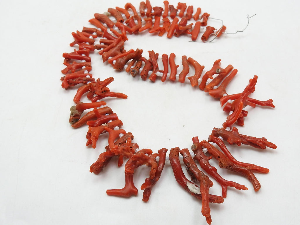 Natural Red Coral Polished Rough Stick Beads 16Inch Strand 10-30mm Raw Gemstone Jewelry Supplies