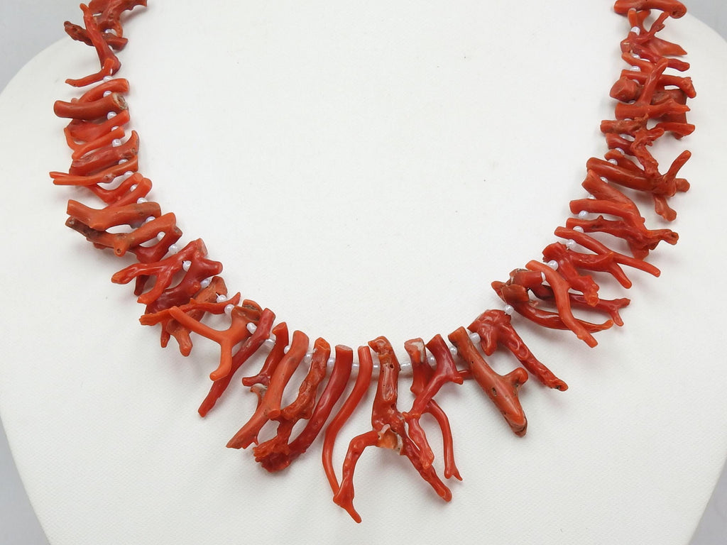 Natural Red Coral Polished Rough Stick Beads 16Inch Strand 10-30mm Raw Gemstone Jewelry Supplies