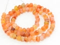 Natural Carnelian Smooth Matte Polished Beads 16 Inch Strand Round Loose Gemstone for Handmade Jewelry Making Beaded Necklace WMB-3