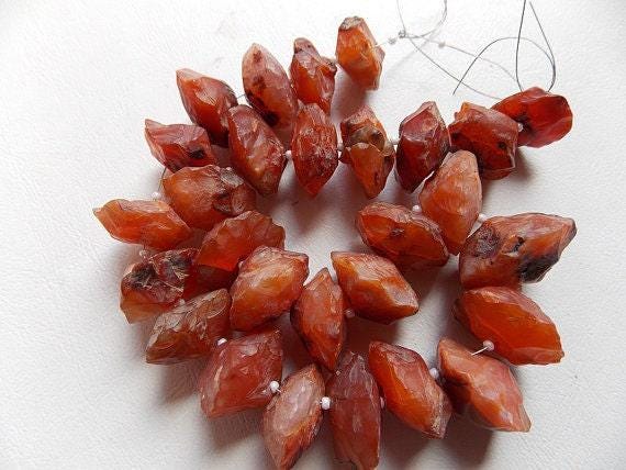 Raw Carnelian Hammered Disk Beads 9Inches Natural Rough Round Coin Stone 15-25mm Loose Gemstone Wholesale Jewelry Supply R1