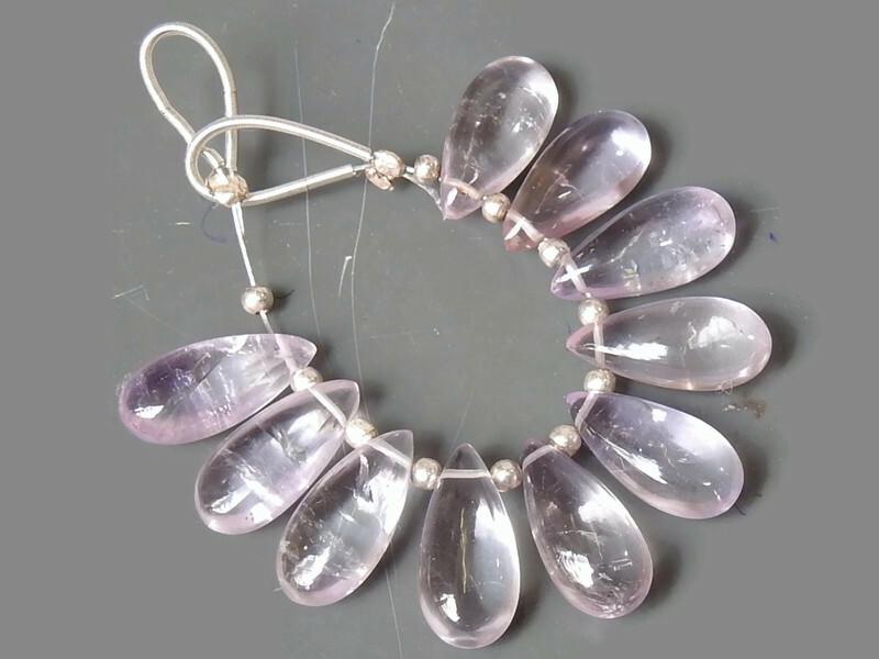 Pink Amethyst Smooth Teardrop 10Piece 15X7MM For Making Jewelry Wholesaler Supplies Natural Stone PME-CY3