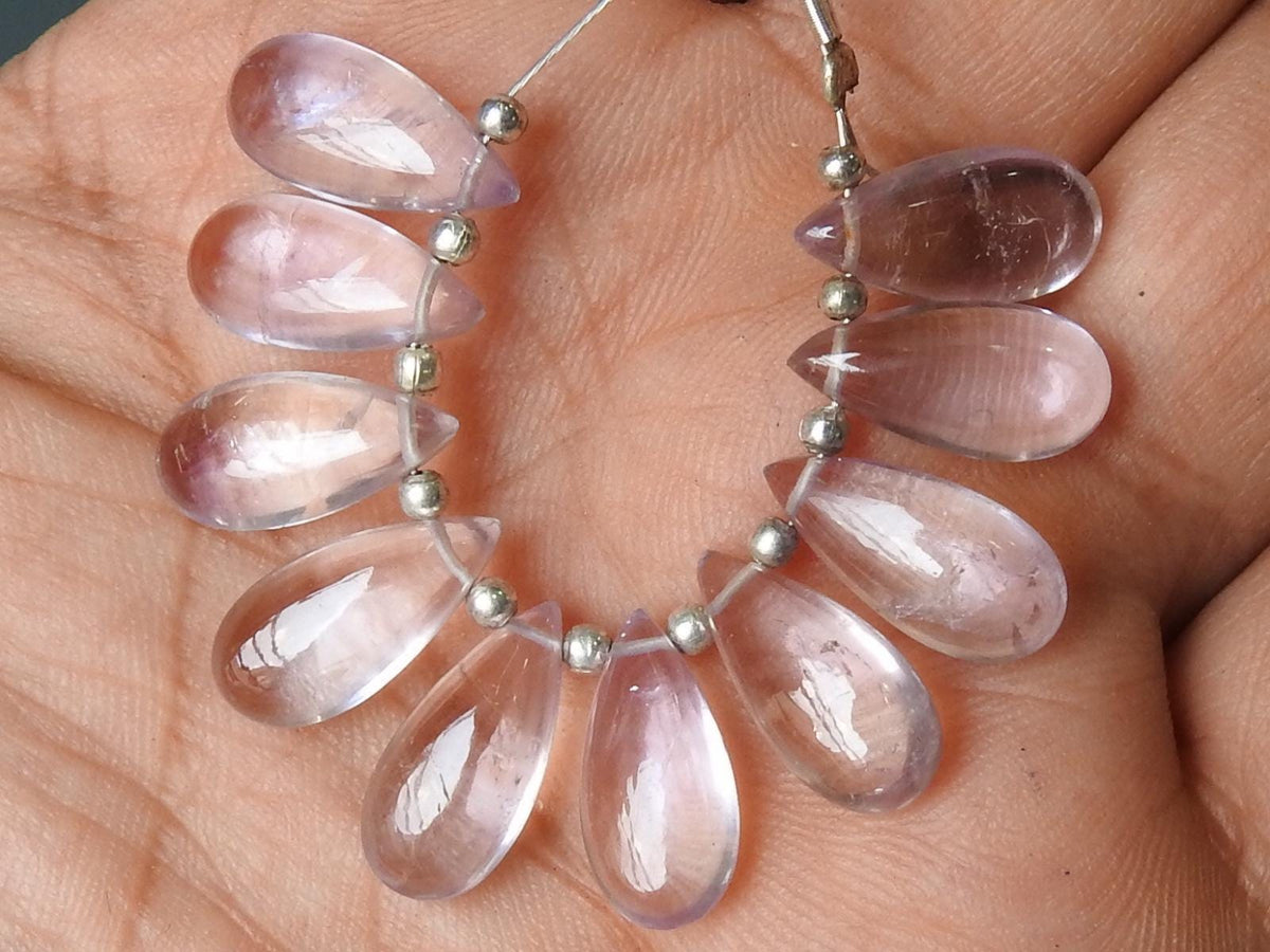 Pink Amethyst Smooth Teardrop 10Piece 15X7MM For Making Jewelry Wholesaler Supplies Natural Stone PME-CY3
