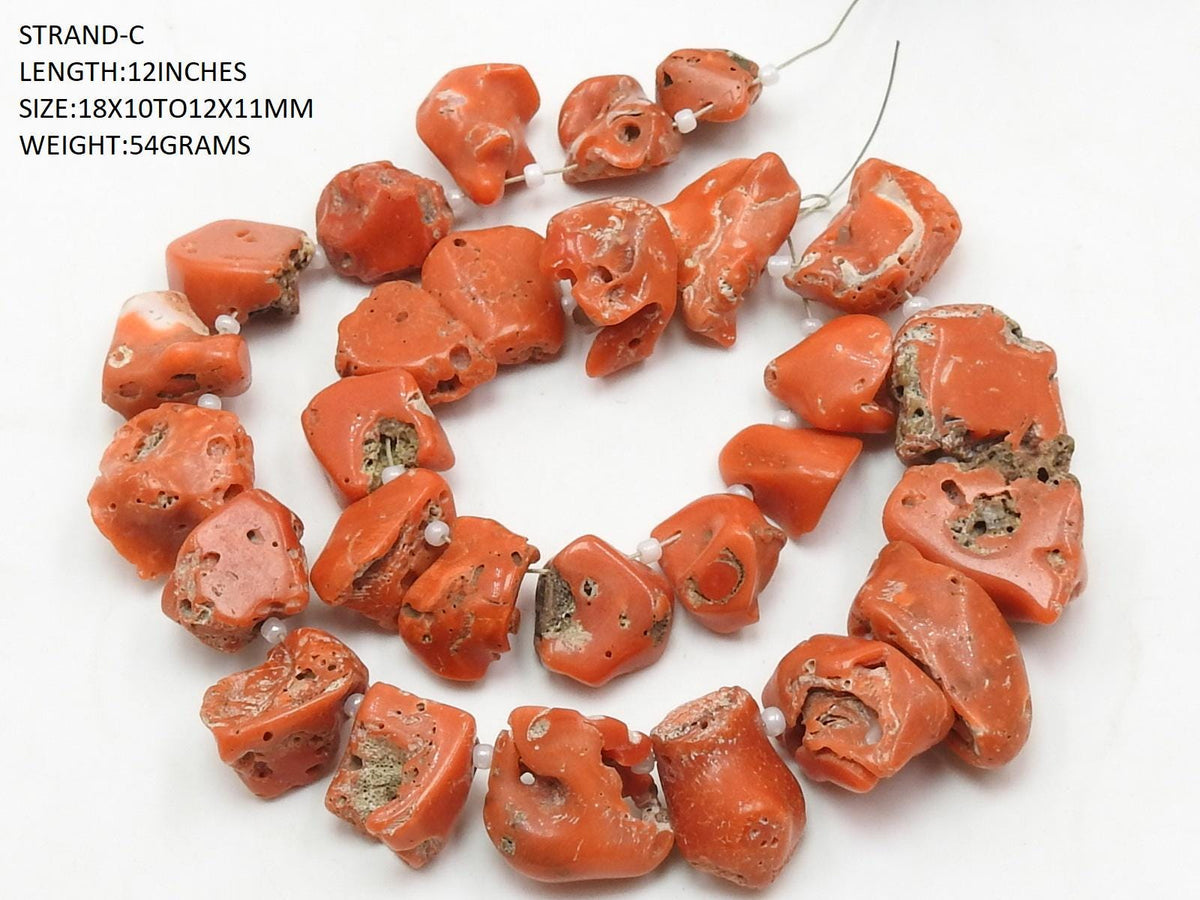 Wholesale Natural Red Coral Rough Briolette Loose Raw Stone Nugget Gemstone Beads For DIY Necklace Bracelet Jewelry Making Supplies WM(CR1)