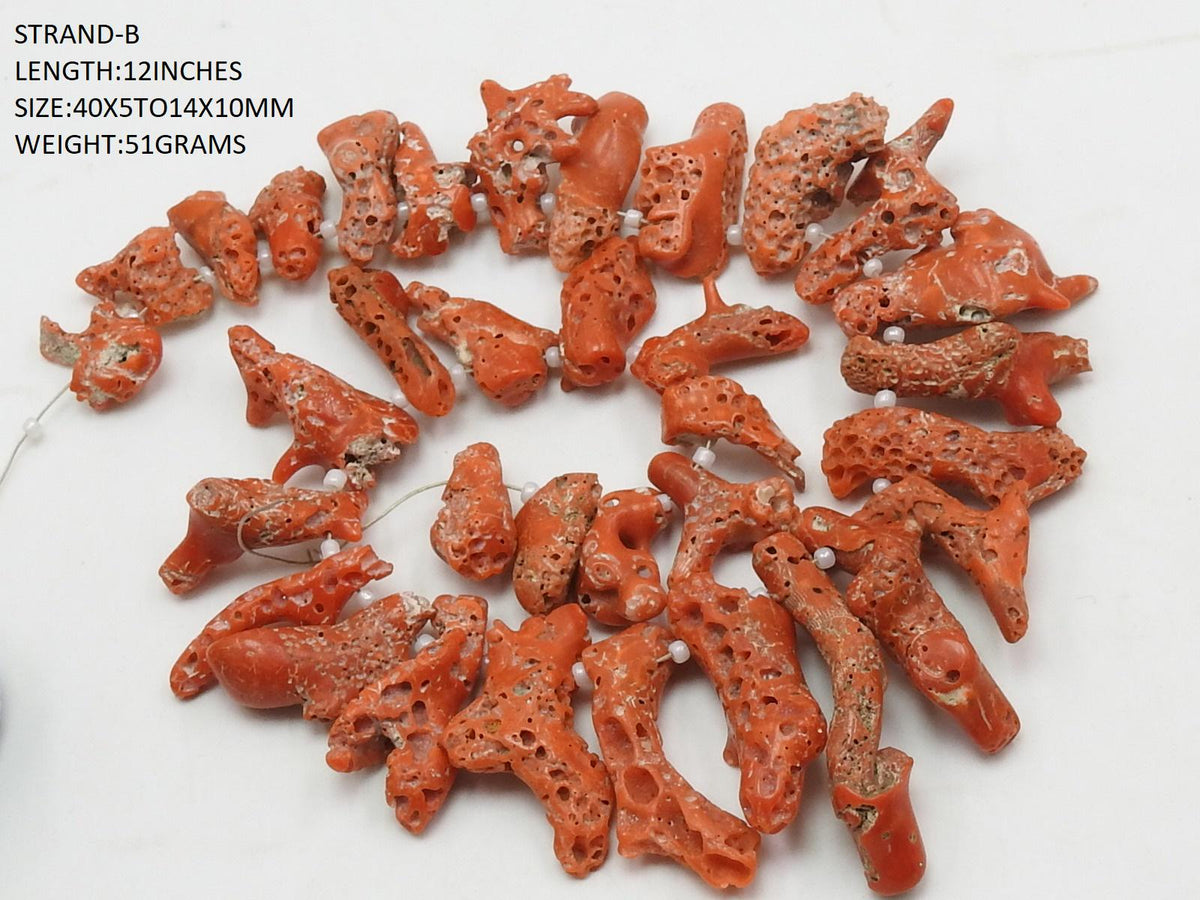 Wholesale Natural Red Coral Rough Briolette Loose Raw Stone Nugget Gemstone Beads For DIY Necklace Bracelet Jewelry Making Supplies WM(CR1)
