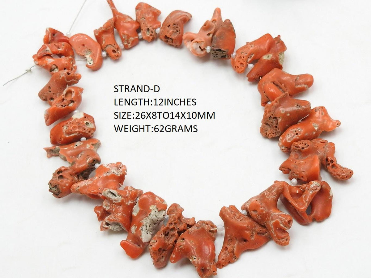 Wholesale Natural Red Coral Rough Briolette Loose Raw Stone Nugget Gemstone Beads For DIY Necklace Bracelet Jewelry Making Supplies WM(CR1)