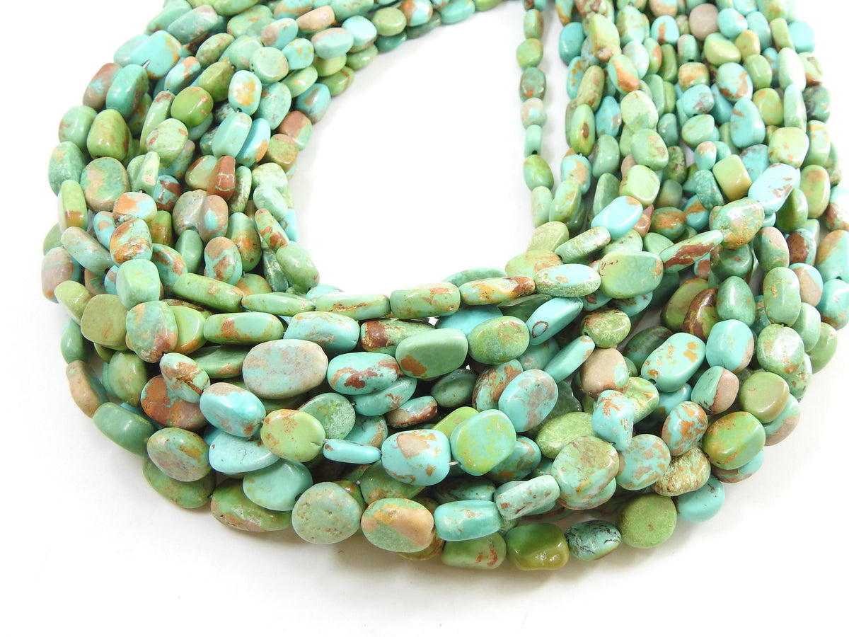 Arizona Turquoise Smooth Tumble Nugget 16Inch 6X5To9X9MM Approx Wholesaler Supplies Natural Stone TU3