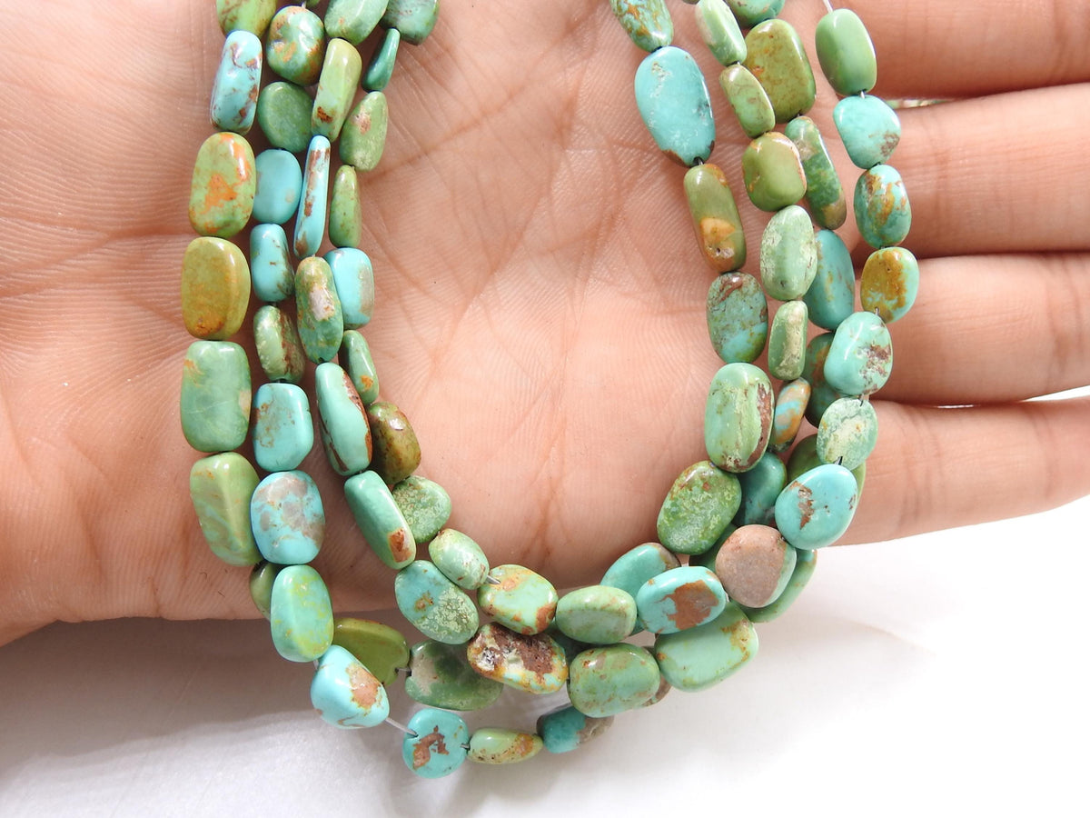 Arizona Turquoise Smooth Tumble Nugget 16Inch 6X5To9X9MM Approx Wholesaler Supplies Natural Stone TU3