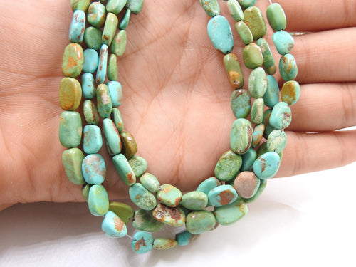 Arizona Turquoise Smooth Tumble Nugget 16Inch 6X5To9X9MM Approx Wholesaler Supplies Natural Stone TU3