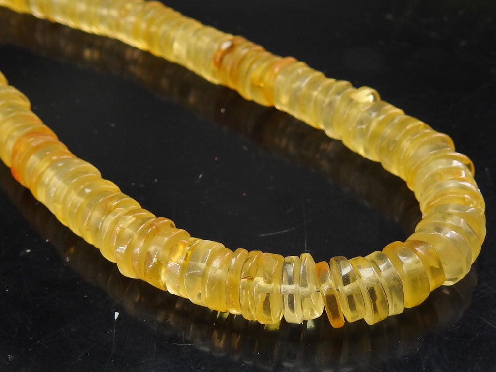 Amber Bead Smooth Polished Tire Coin Wheel Shape 8Inch Strand For Making Jewelry Wholesaler Supplies New Arrival Stone WM-T4