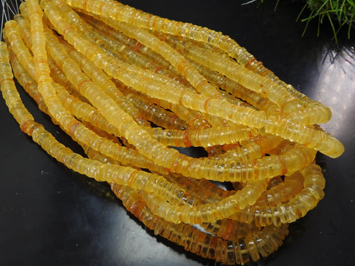 Amber Bead Smooth Polished Tire Coin Wheel Shape 8Inch Strand For Making Jewelry Wholesaler Supplies New Arrival Stone WM-T4