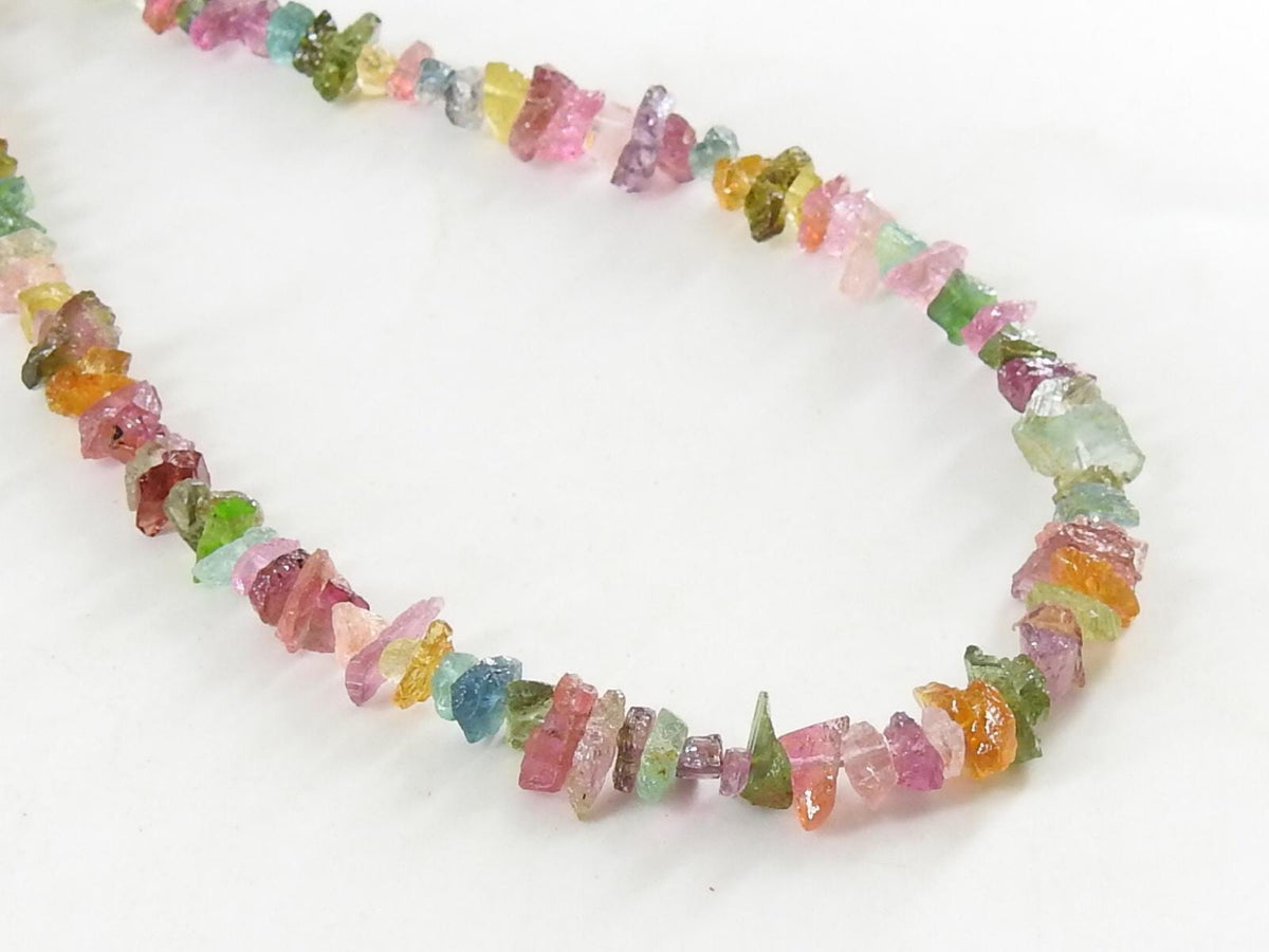 Multi Tourmaline Natural Rough Bead Chip Uncut Nugget 8Inch 4X5MM Approx Wholesaler Supplies PME-RB2