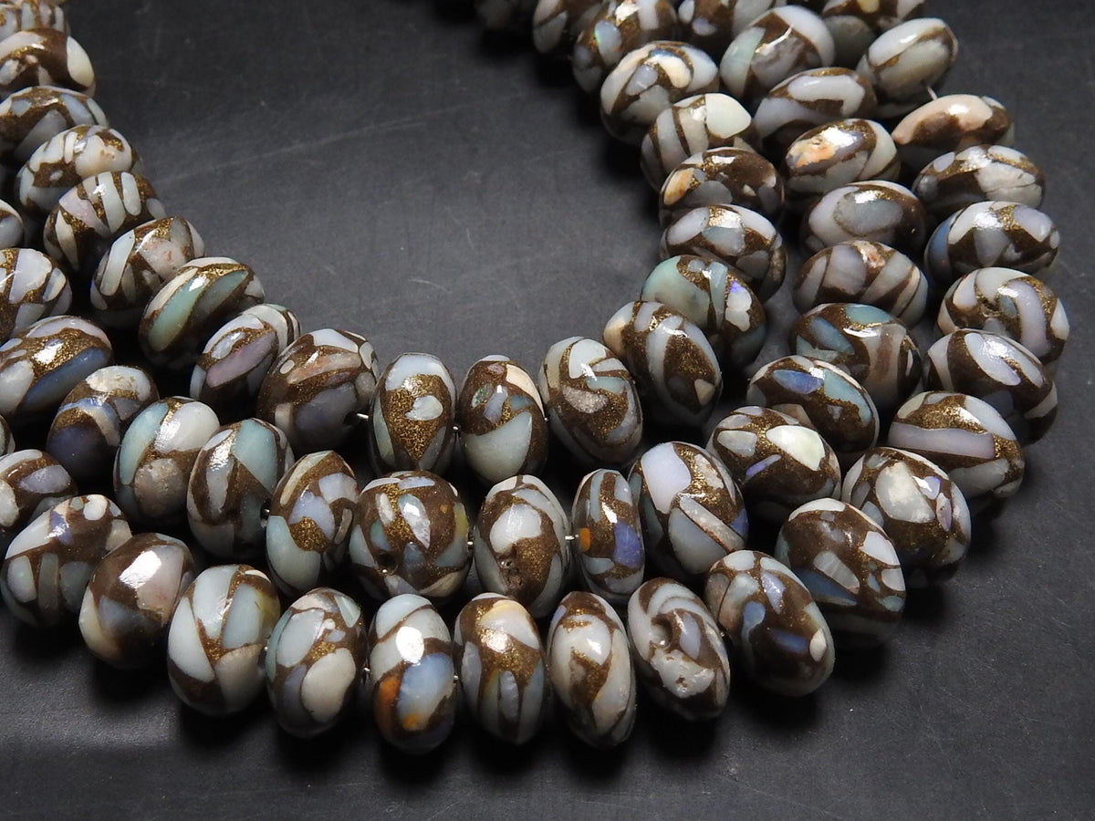 Copper Australian Opal Smooth Roundel Bead-8Inch Strand-For Making Jewelry-Wholesaler Supplies MS-CY3