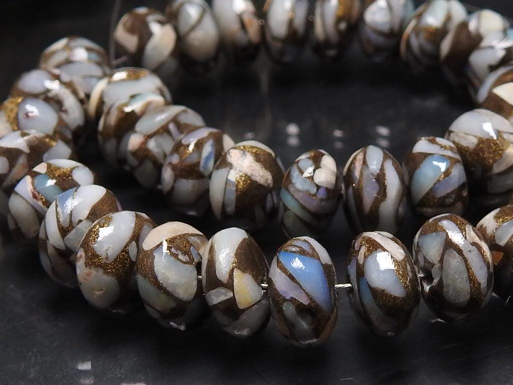 Copper Australian Opal Smooth Roundel Bead-8Inch Strand-For Making Jewelry-Wholesaler Supplies MS-CY3