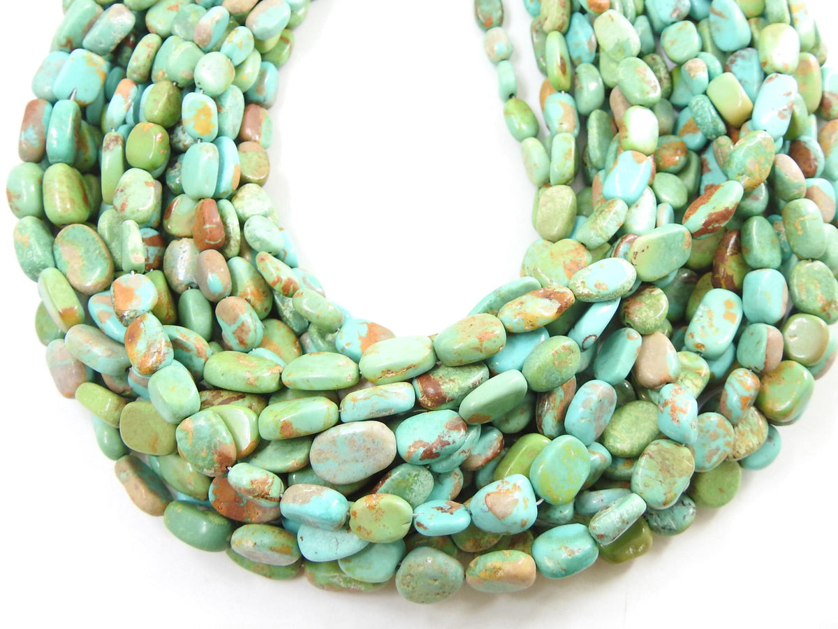 Arizona Turquoise Smooth Tumble Nugget 16Inch 6X5To9X9MM Approx Wholesaler Supplies Natural Stone TU3