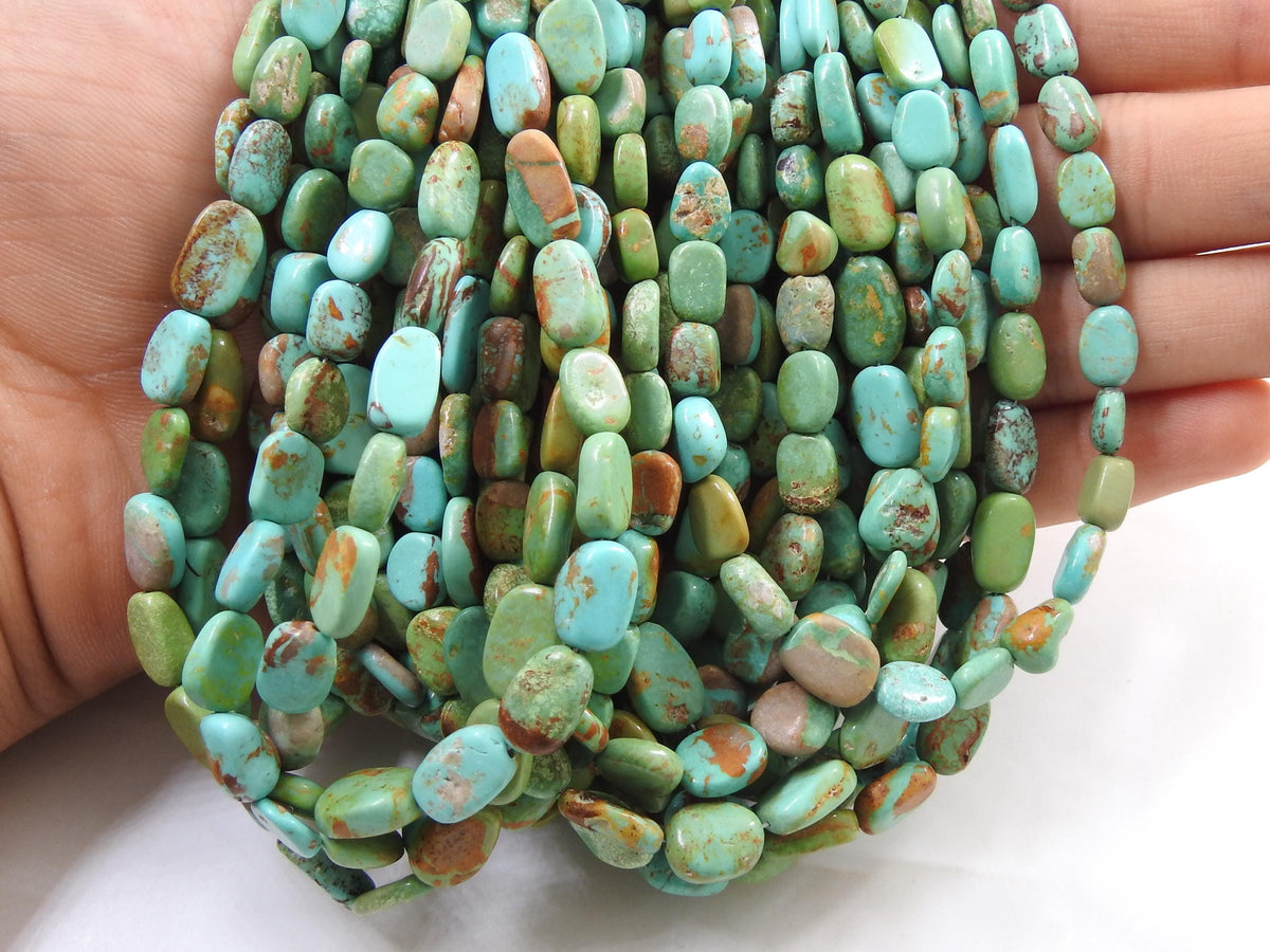 Arizona Turquoise Smooth Tumble Nugget 16Inch 6X5To9X9MM Approx Wholesaler Supplies Natural Stone TU3