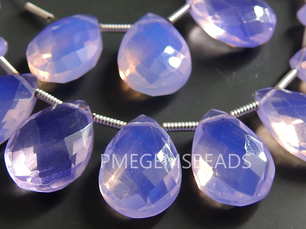 Matched Pair Quartz Faceted Teardrop Gemstones 14x10mm 2Pcs, DIY Earring Making Supplies, Bridal Jewelry Quartz Drops Wholesaler PME-QA